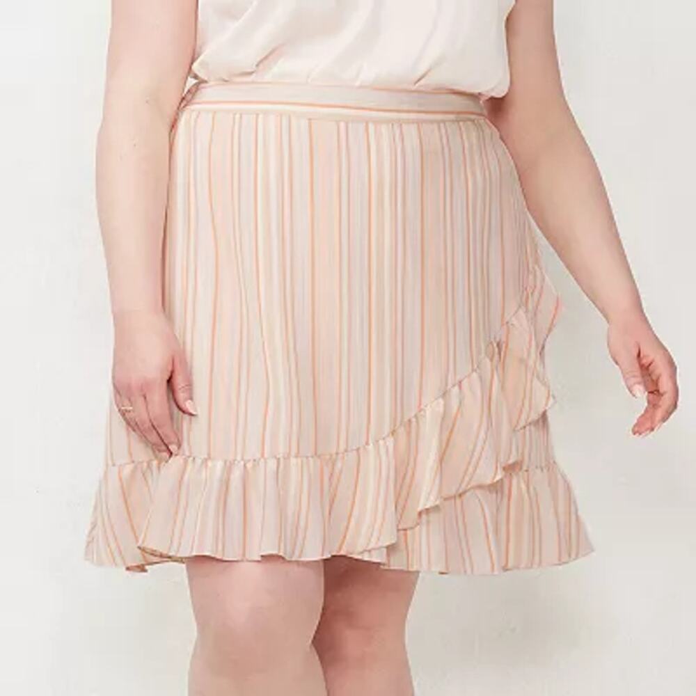 Lauren Conrad Multicolored Striped Ruffled Tiered Mini Skirt Women's Size Small